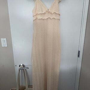 Cream Crochet Maxi Dress
